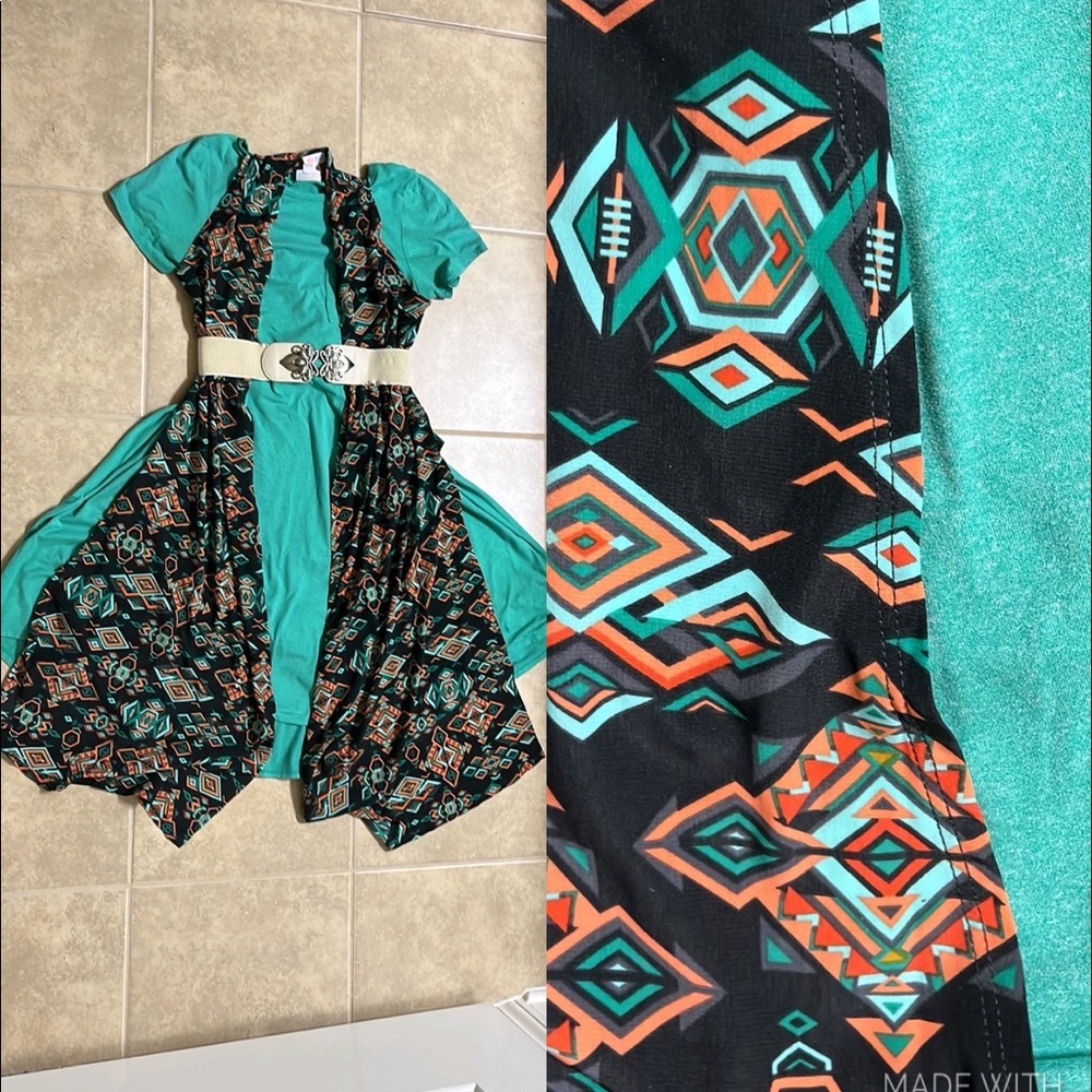 S Joy - Aztec print. Fits like M/L. Dress/Belt not included.